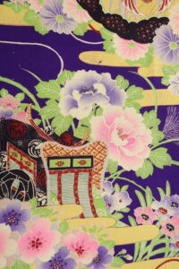 花薫る御所車　　縮緬　　長着