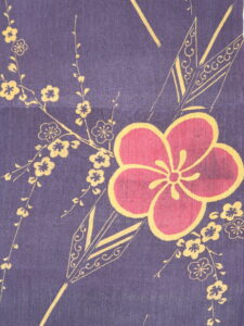 紅梅に破魔矢　モスリン　長着