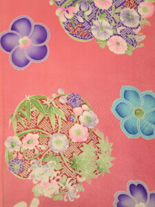 ねじ梅と花　縮緬　羽織