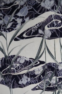 流水に葦　　縮緬　　長着