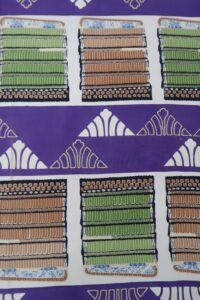 縅(おどし)毛(げ)と菖蒲革　　平絹　　男児長着