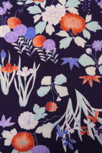 四季花（杜若）　　縮緬　　長着